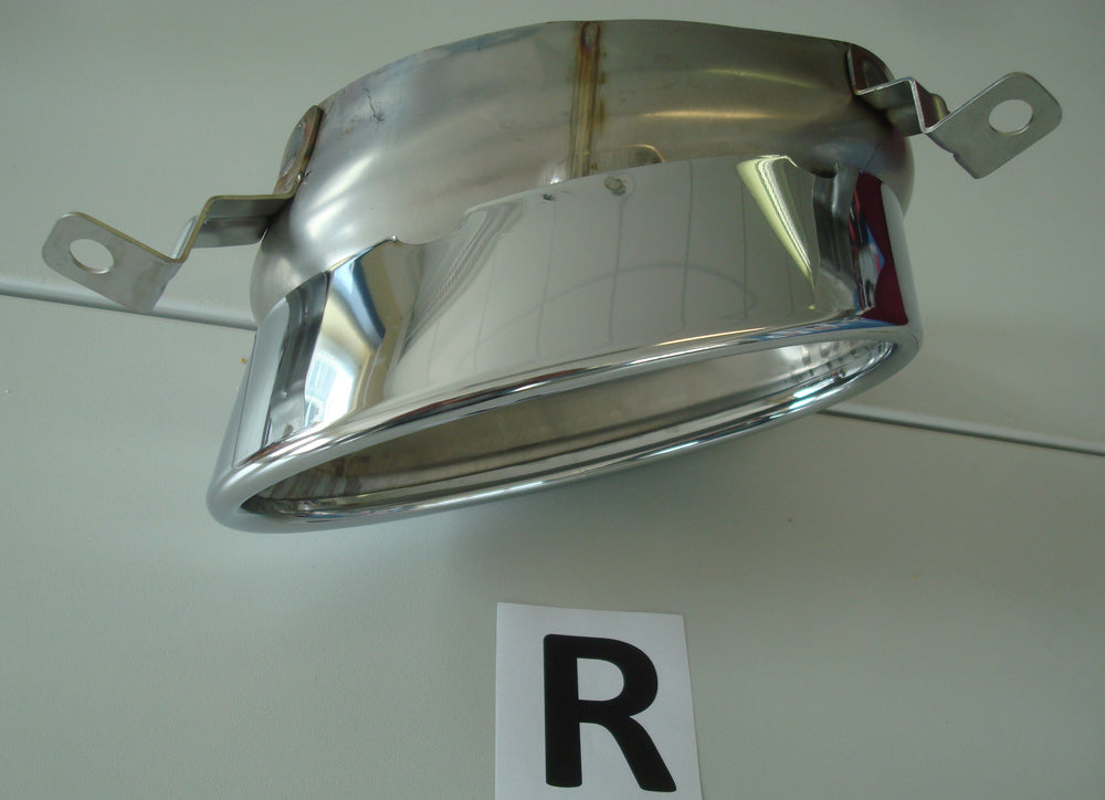 Rieger Tuning Endrohrblende chrom oval 185x120mm rechts, für Rieger Heckeinsatz