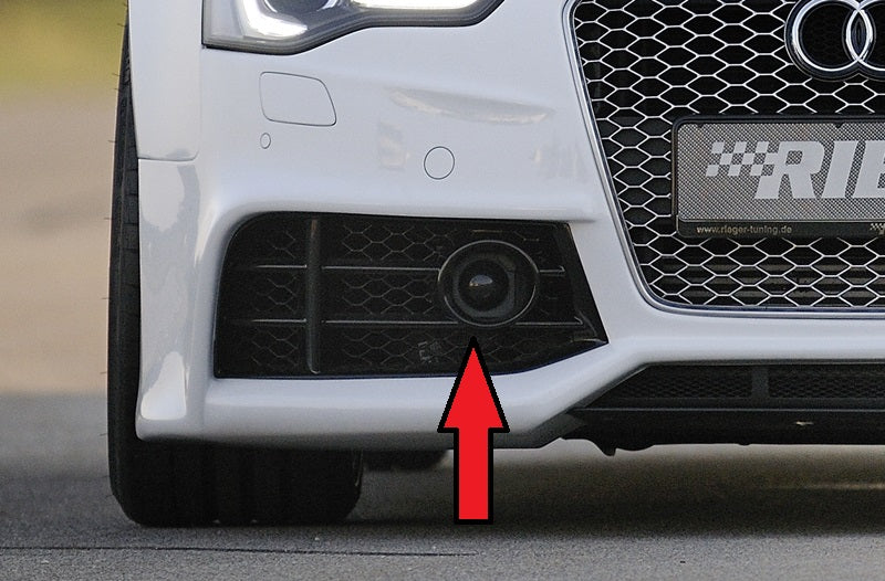 Rieger Tuning Lufteinlassblende rechts schwarz glänzend für Fahrzeuge mit Abstandsradar, für Rieger Spoilerstoßstange erforderlich!