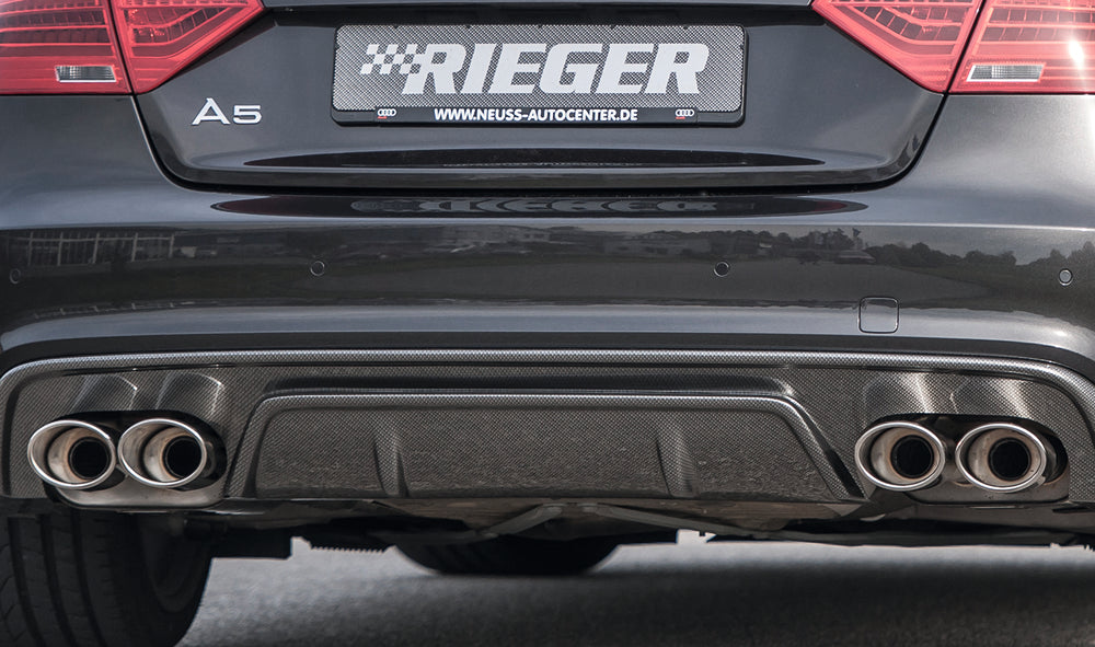 Rieger Tuning Endschalldämpfer mit links/rechts je 2x115x85mm für Rieger Heckeinsatz