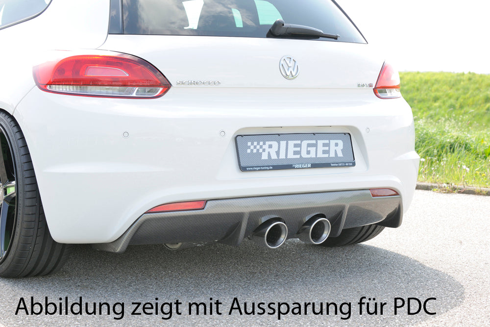 Rieger Tuning Originale R-Line-Heckschürze (ohne Heckeinsatz) für Fahrzeuge ohne Park-Distance-Control (PDC)