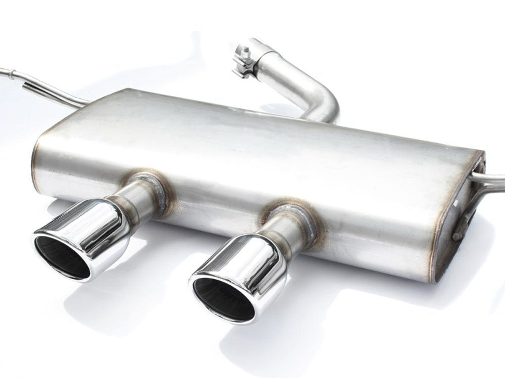 Rieger Tuning Sportendschalldämpfer mittig 2x90mm rund eingerollt abgeschrägt VW R-Look