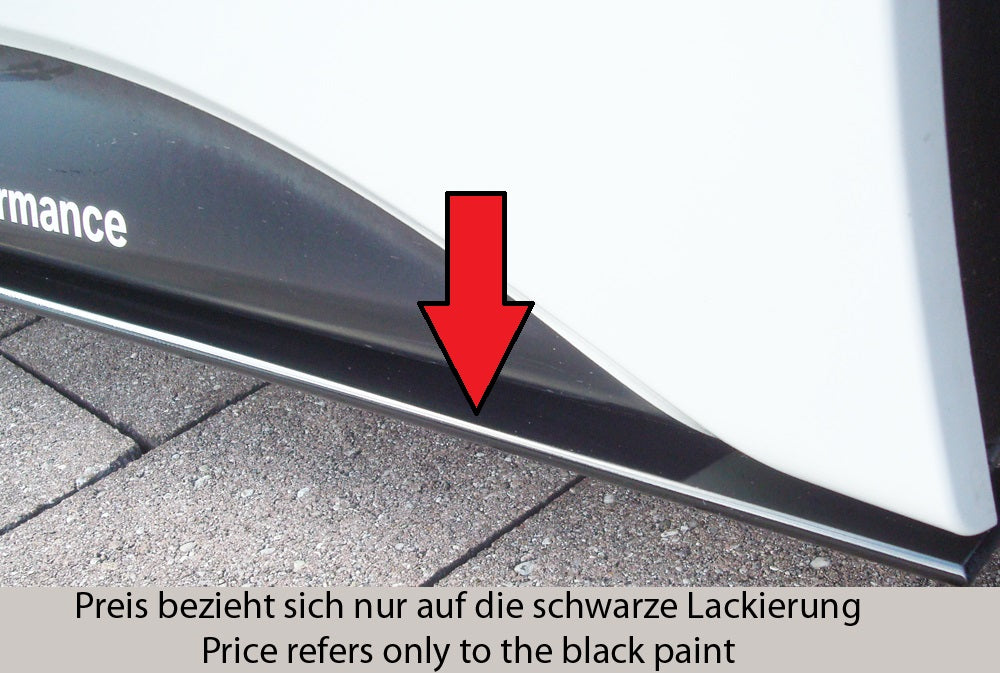 Rieger Tuning Lackierung der beiden ABS-Seitenschwelleransätze 00053463 + 00053464 in schwarz glänzend (RAL 9005)