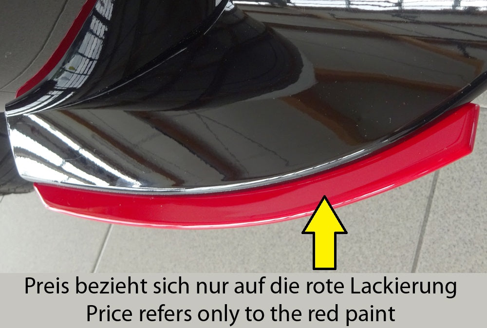 Rieger Tuning Lackierung der Heckschürzenansätze 00059518 / 00059519 in der Farbe: Tornado-Rot (RAL 2K MS LY3D)