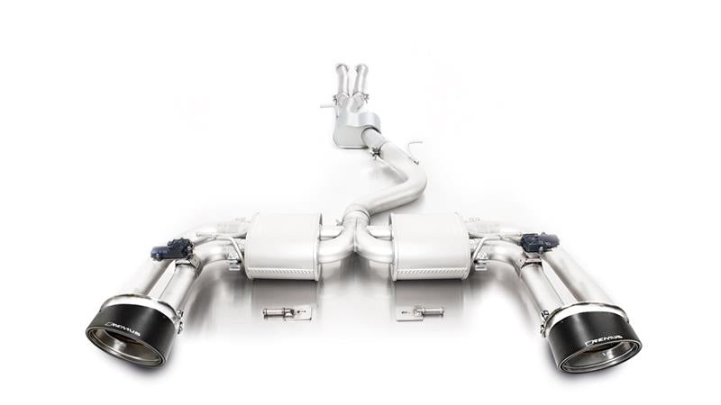 Sportschalldämpfer mittig für links/rechts-Anlage (ohne Endrohre), mit 2 integrierten Klappen, inkl. (EG-) Genehmigung