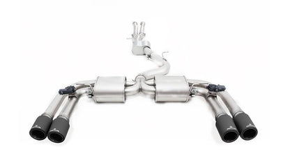 Sportschalldämpfer mittig für links/rechts-Anlage (ohne Endrohre) mit 2 integrierten Klappen, inkl. (EG-) Genehmigung