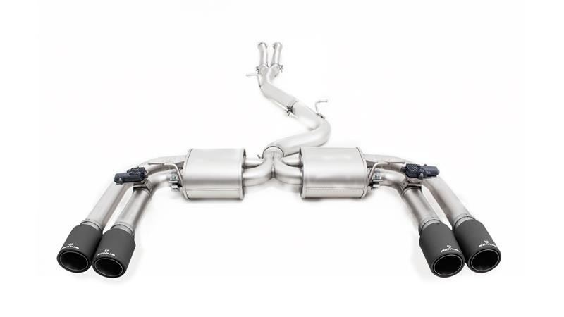 Sportschalldämpfer mittig für links/rechts-Anlage (ohne Endrohre), mit 2 integrierten Klappen, inkl. (EG-) Genehmigung