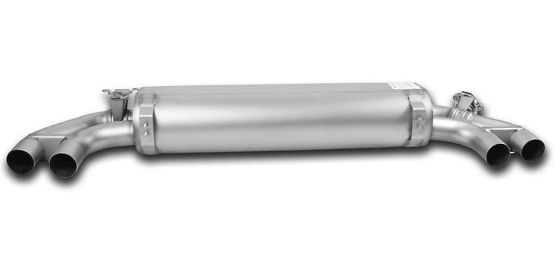 Absorptions-Sportschalldämpfer mittig für links/rechts Anlage (ohne Endrohre) mit 2 integrierten Klappen, inkl. (EG-) GENEHMIGUNG!