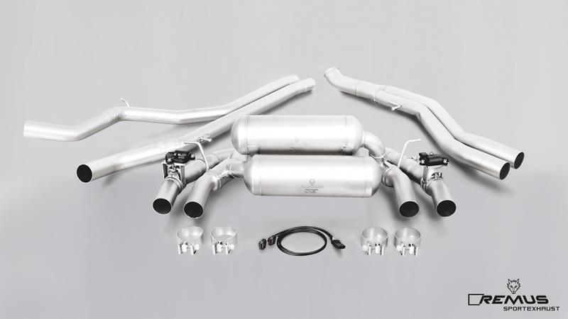 Cat-Back-Anlage links/rechts (ohne Endrohre) mit integrierten Klappen, inkl. (EG-) GENEHMIGUNG!