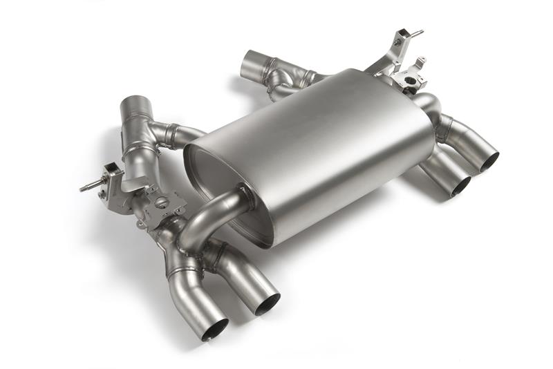 Sportschalldämpfer mittig für links/rechts-Anlage (ohne Endrohre), mit 2 integrierten Klappen, inkl. (EG-) GENEHMIGUNG!