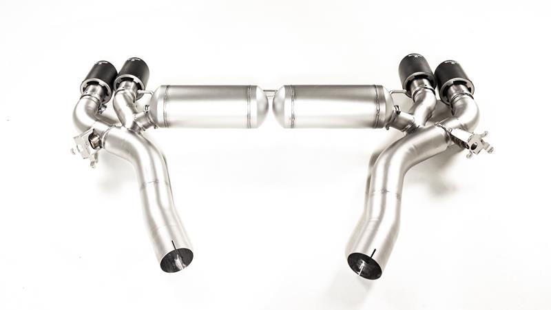 Sportschalldämpfer links und Sportschalldämpfer rechts (ohne Endrohre), mit je 1 integrierten Klappe, inkl. (EG-) GENEHMIGUNG!