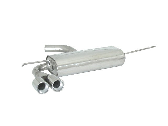 Sportschalldämpfer mit 2 Endrohren 80mm rund versetzt, inkl. (EG-) GENEHMIGUNG!