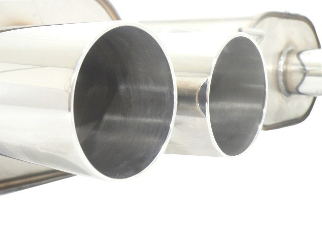 Sportschalldämpfer links/rechts mit je 2 Endrohren 80mm rund Raceline versetzt, inkl. (EG-) GENEHMIGUNG!