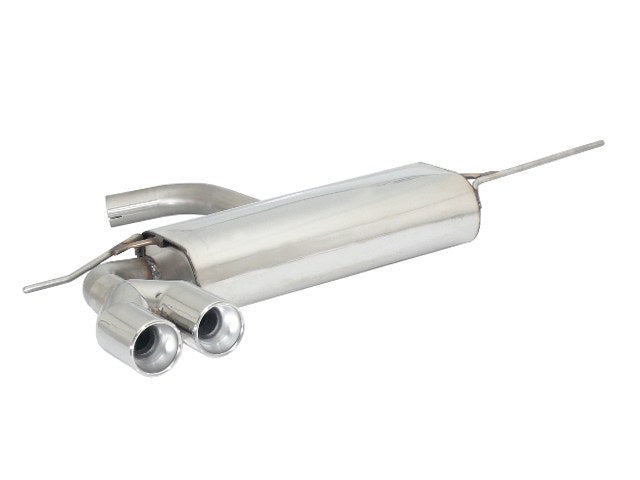 Sportschalldämpfer mit 2 Endrohren 80mm rund versetzt, inkl. (EG-) GENEHMIGUNG!