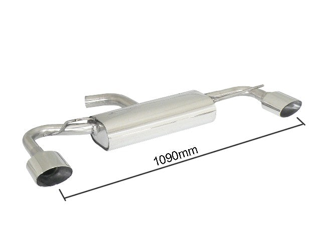 Sportschalldämpfer mit links/rechts je 1 Endrohr 135x90mm oval Sportline für originalen VW Scirocco Type R Heckansatz, inkl. (EG-) GENEHMIGUNG!