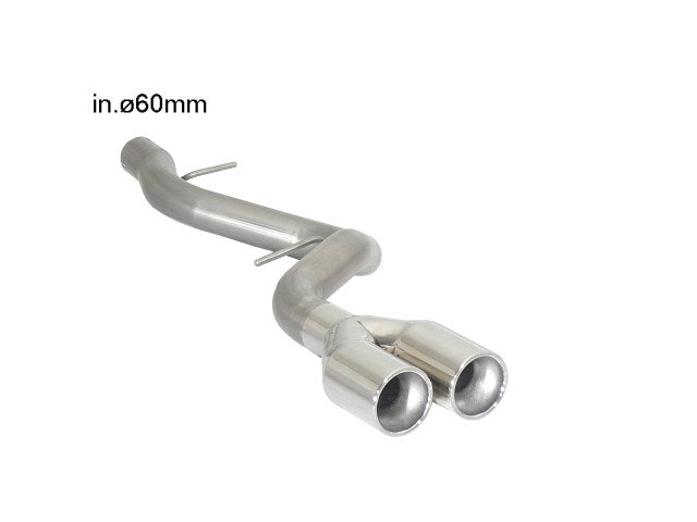 RACING Endschalldämpfer-Ersatzrohr mit 2 Endrohren 80mm rund versetzt, KEINE (EG-) GENEHMIGUNG!