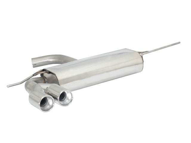 Sportschalldämpfer mit 2 Endrohren 80mm rund versetzt, inkl. (EG-) GENEHMIGUNG!