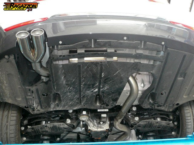 Sportschalldämpfer mit 2 Endrohren 70mm rund versetzt, inkl. (EG-) GENEHMIGUNG!