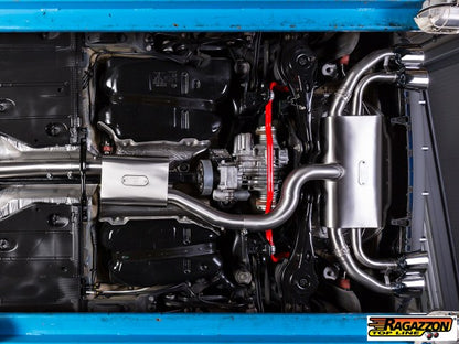 Komplettanlage mit links/rechts je 2 Endrohren 108x70mm oval, mit integrierten Klappen, inkl. (EG-) GENEHMIGUNG!