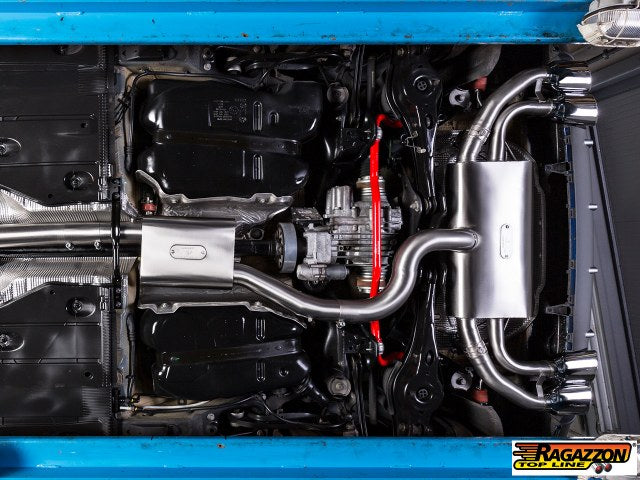 Komplettanlage mit links/rechts je 2 Endrohren 108x70mm oval, mit integrierten Klappen, inkl. (EG-) GENEHMIGUNG!