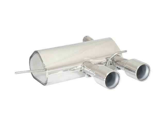 Sportschalldämpfer mit mittig 2 Endrohren 102mm rund, inkl. (EG-) GENEHMIGUNG!