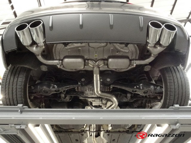 Sportschalldämpfer mit links/rechts je 2 Endrohren 108x70mm oval, inkl. (EG-) GENEHMIGUNG!