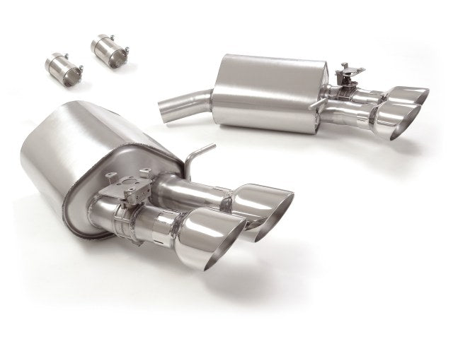 Sportschalldämpfer mit links/rechts je 2 Endrohren 102mm rund Sportline versetzt, mit integrierten Klappen, inkl. (EG-) GENEHMIGUNG!