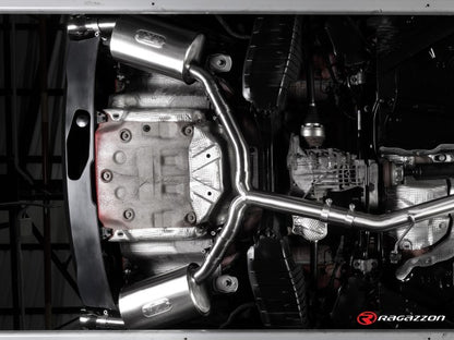 Sportschalldämpfer mit links/rechts je 1 Endrohr 102mm rund Sportline, inkl. (EG-) GENEHMIGUNG!