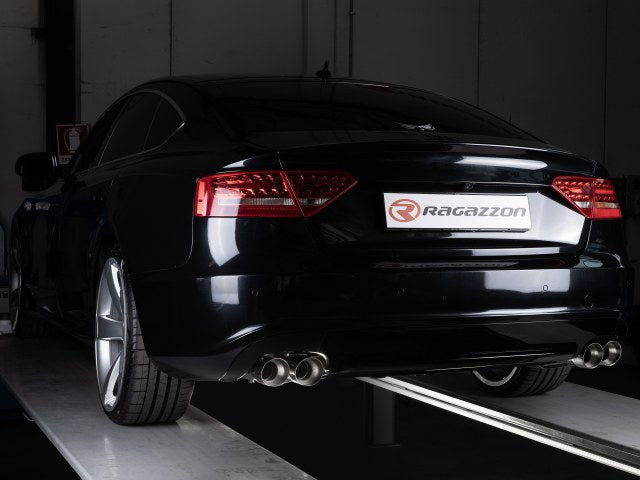 Sportschalldämpfer mit links/rechts je 2 Endrohren 90mm rund Sportline versetzt, mit elektrischen Klappen, KEINE (EG-) GENEHMIGUNG!