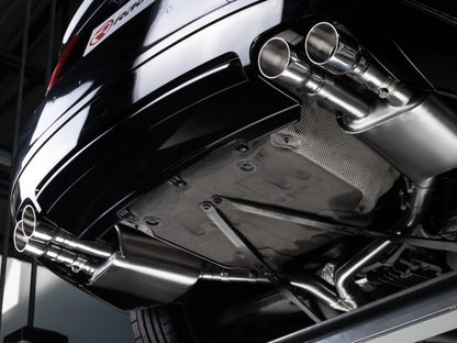 Sportschalldämpfer mit links/rechts je 2 Endrohren 90mm rund Sportline versetzt, mit elektrischen Klappen, KEINE (EG-) GENEHMIGUNG!