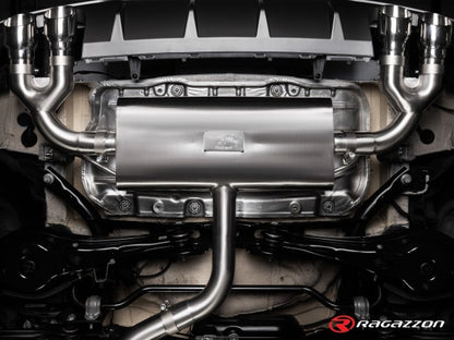 Sportschalldämpfer mit links/rechts je 2 Endrohren 90mm rund Sportline versetzt, inkl. (EG-) GENEHMIGUNG!