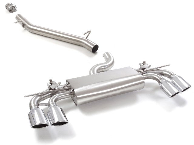 Komplettanlage mit links/rechts je 2 Endrohren 108x70mm oval, mit integrierten Klappen, inkl. (EG-) GENEHMIGUNG!