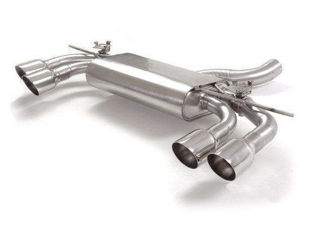 Sportschalldämpfer mit links/rechts je 2 Endrohren 102mm rund Sportline mit integrierten Klappen, inkl. (EG-) GENEHMIGUNG!