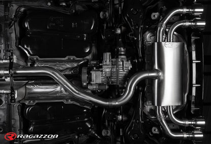 Sportschalldämpfer mit links/rechts je 2 Endrohren 102mm rund Sportline mit integrierten Klappen, inkl. (EG-) GENEHMIGUNG!