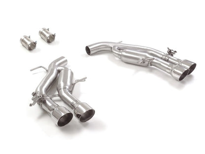 Komplettanlage mit links/rechts je 2 Endrohre 102mm rund Sportline versetzt, mit integrierten Klappen, inkl. (EG-) GENEHMIGUNG!