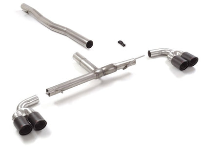 RACING Endschalldämpfer-Ersatzrohrbogen mit links/rechts je 2 Endrohren 90mm rund Carbon Shot versetzt, KEINE (EG-) GENEHMIGUNG!