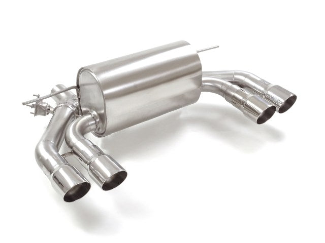 Catback-Anlage mit links/rechts je 2 Endrohren 90mm rund Sportline versetzt, mit integrierten Klappen, inkl. (EG-) GENEHMIGUNG!