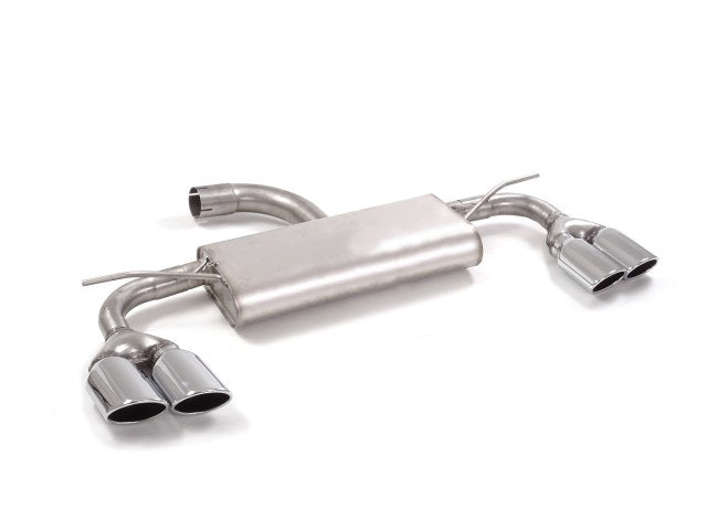 Sportschalldämpfer mit links/rechts je 2 Endrohren 108x70mm oval versetzt, inkl. (EG-) GENEHMIGUNG!