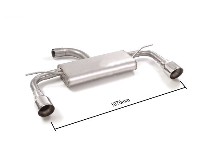 Sportschalldämpfer mit links/rechts je 1 Endrohr 102mm rund Sportline, inkl. (EG-) GENEHMIGUNG!