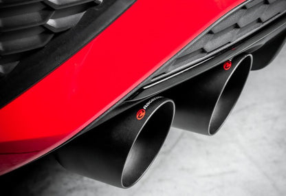 Sportschalldämpfer mit links/rechts je 2 Endrohren 102mm rund Sportline black, mit integrierten Klappen, inkl. (EG-) GENEHMIGUNG!