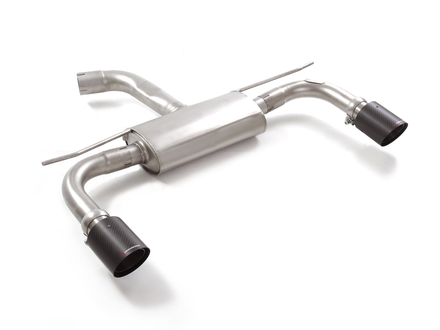 Sportschalldämpfer mit links/rechts je 1 Endrohr 100mm rund Carbon Shot, inkl. (EG-) GENEHMIGUNG!