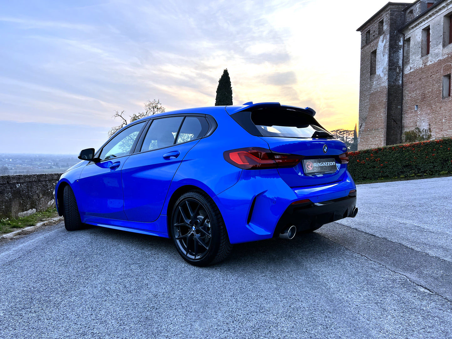 RACING Sportschalldämpfer mit links/rechts je 1 Endrohr 102mm rund Sportline mit integrierter elektrischer Klappe, KEINE (EG-) GENEHMIGUNG!