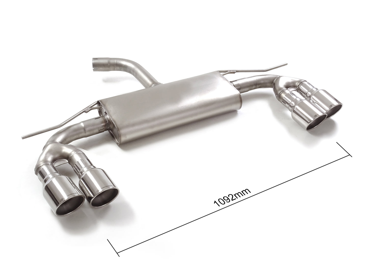 Sportschalldämpfer mit links/rechts je 2 Endrohren 102mm rund Sportline versetzt, inkl. (EG-) GENEHMIGUNG!