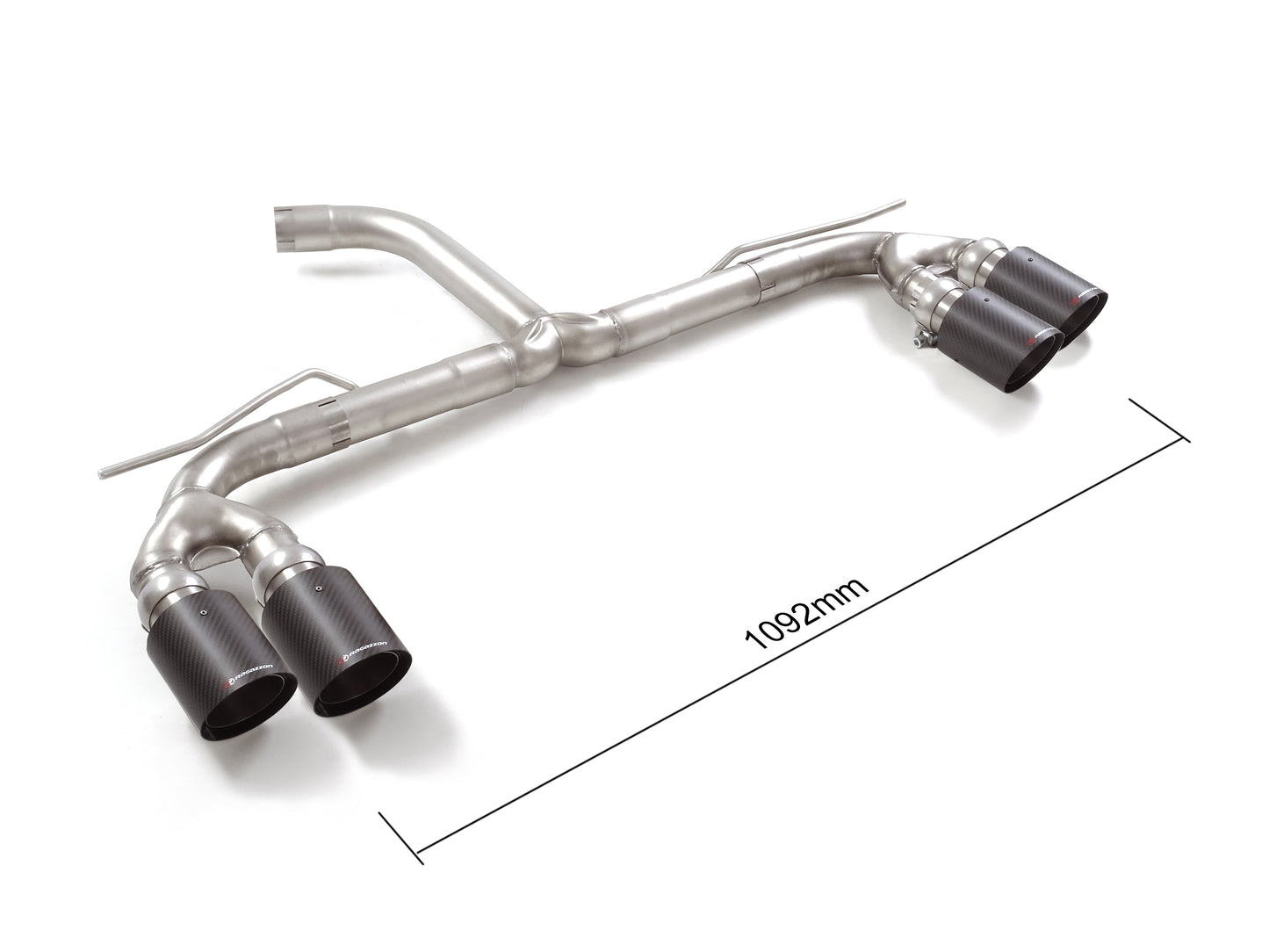 RACING Endschalldämpfer-Ersatzrohr mit links/rechts je 2 Endrohren 100mm rund Carbon Shot, KEINE (EG-) GENEHMIGUNG!