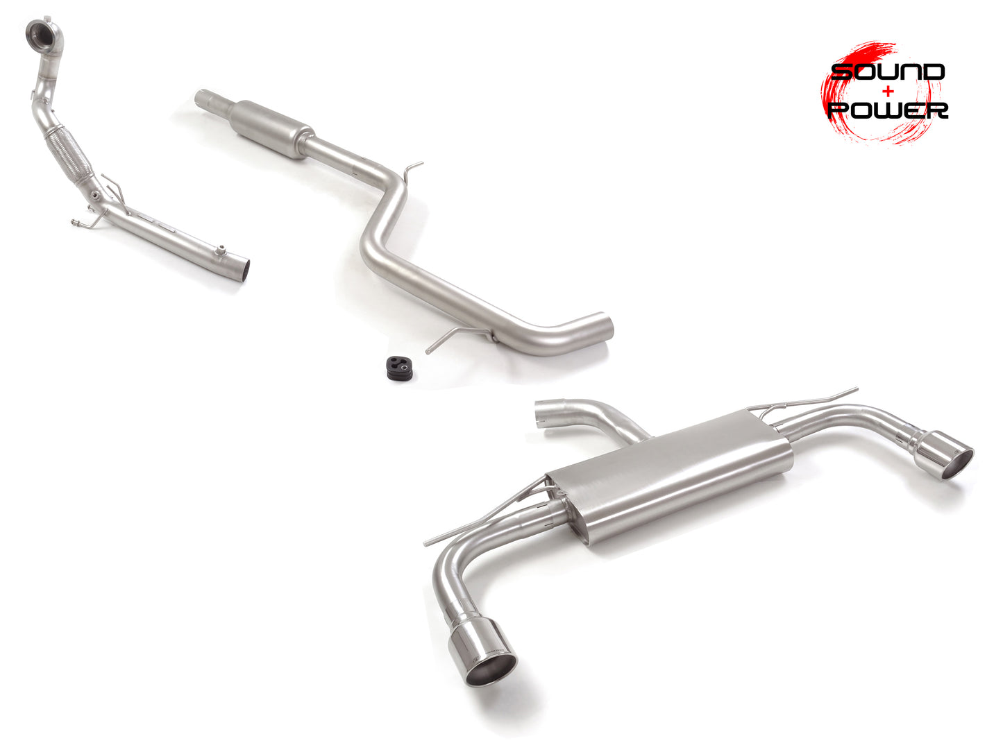 RACING Anlage mit links/rechts je 1 Endrohr 102mm rund Sportline, KEINE (EG-) GENEHMIGUNG!