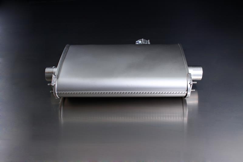 Sportschalldämpfer mittig mit li/re je 1 Endrohr Ø 127 mm schräg, inkl. (EG-) GENEHMIGUNG!