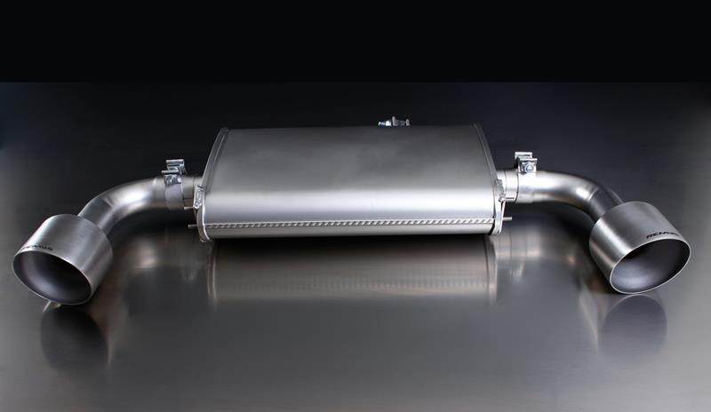 Sportschalldämpfer mittig mit li/re je 1 Endrohr Ø 127 mm schräg, inkl. (EG-) GENEHMIGUNG!