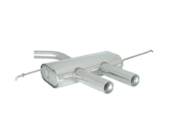 Sportschalldämpfer mit mittig 2 Endrohren 90mm rund, inkl. (EG-) GENEHMIGUNG!