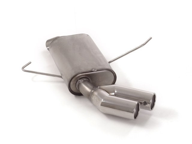 Sportschalldämpfer mit 2 Endrohren 76mm rund versetzt, inkl. (EG-) GENEHMIGUNG!