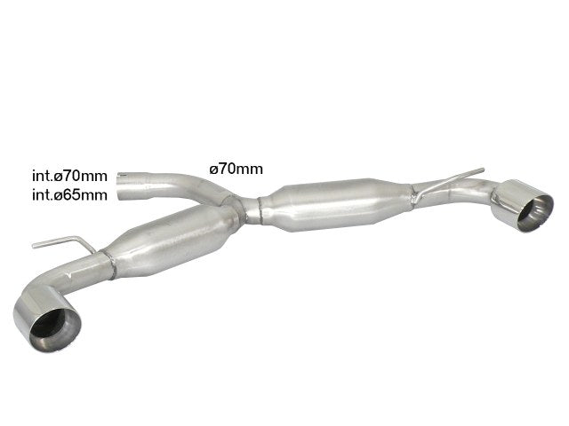 Sportschalldämpfer mit links/rechts je 1 Endrohr 102mm rund Sportline, inkl. (EG-) GENEHMIGUNG!