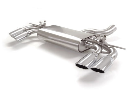 Sportschalldämpfer mit links/rechts je 2 Endrohren 108x70mm oval mit integrierten Klappen, inkl. (EG-) GENEHMIGUNG!